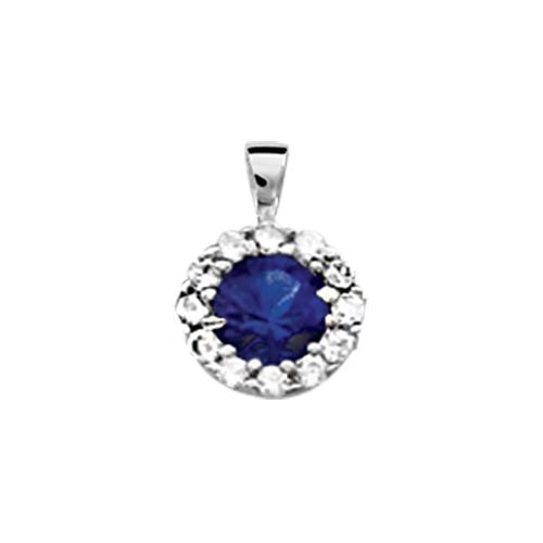 Pendentif Argent 925 et Zirconium Central Bleu