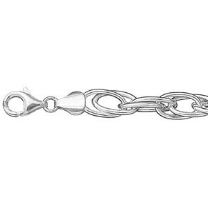 Bracelet Argent 925 Maille Ovale Tressé