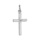 Pendentif Argent 925 Croix Etoile Diamanté 20 mm