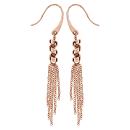 Boucles d'oreilles Acier 316 L Rosé Crochet Spirale Multi-Chainettes