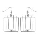 Boucles d'oreilles Acier 316 L Crochet Multi Carré