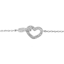 Bracelet Acier 316 L Double Coeur Zirconium