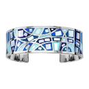 Bracelet Acier 316 L avec Nacre Motif Dégradé Bleu