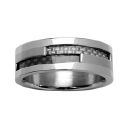 Bague Homme Alliance Acier 316 L et Carbone
