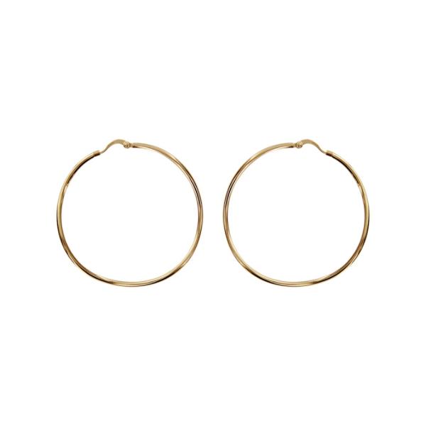 Créoles Plaqué Or Ondulées Fil 2 mm Diam. 55 mm