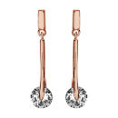 Boucles d'oreilles Plaqué Or Rose Pendantes Zirconium Rond