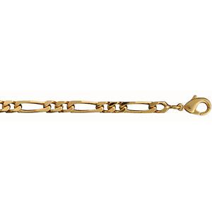 Bracelet Plaqué Or Maille Alternée 1+2 Figaro 4 mm