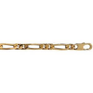 Chaine Plaqué Or Maille Alternée 1+2 Figaro 5 mm