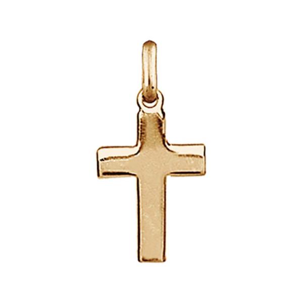 Pendentif Plaqué Or Croix Plate 18 mm
