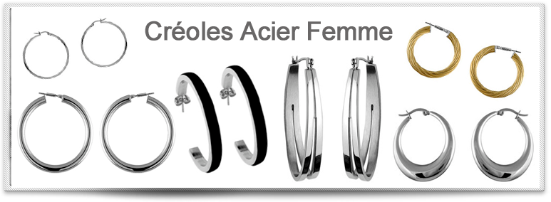 Créoles Acier Femme