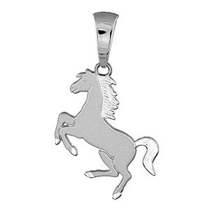 Pendentif Argent 925 Cheval Cabré Satiné