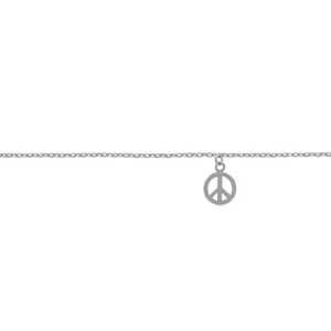 Chaîne de Cheville Argent 925 Peace and Love