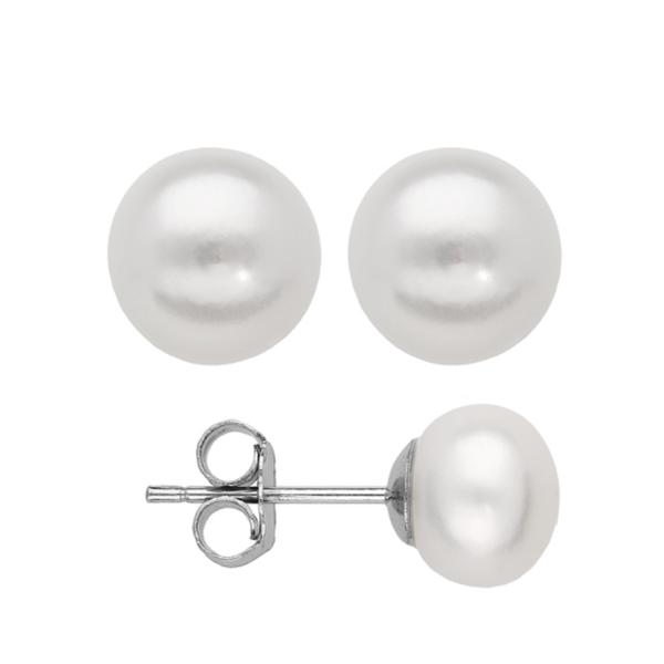 Boucles d'oreilles Argent 925 Perles d'eau Douce 8 mm