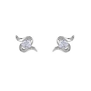 Boucles d'oreilles Argent 925 et Zirconium Rond Serpentin