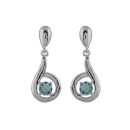 Boucles d'oreilles Argent 925 Pendante Zirconium Ciel