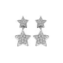 Boucles d'oreilles Argent 925 et Zirconium Double Etoiles