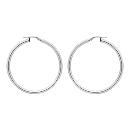 Boucles d'oreilles Argent 925 Rhodié Créole Tube 3 mm Diam. 45 mm