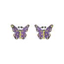 Boucles d'oreilles Argent 925 Enfant Papillon Violet