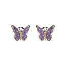 Boucles d'oreilles Argent 925 Enfant Papillon Violet