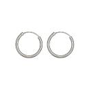 Boucles d'oreilles Argent 925 Créole Tube 2 mm Diam. 25 mm