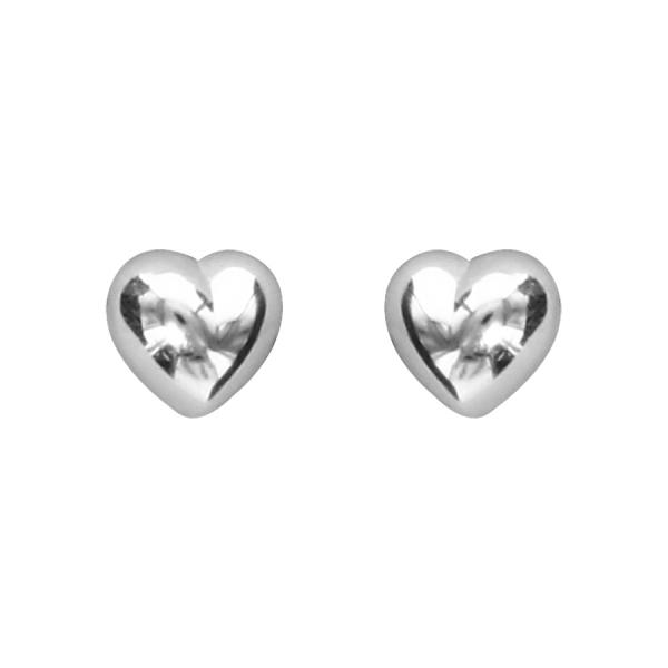 Boucles d'oreilles Argent 925 Petit Coeur Bombé