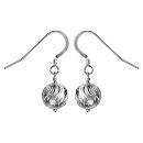 Boucles d'oreilles Argent 925 Grosse Boule Guillochée