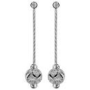Boucles d'oreilles Argent 925 Longues Boule Diamanté Feuilles
