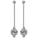 Boucles d'oreilles Argent 925 Longues Boule Diamanté Feuilles