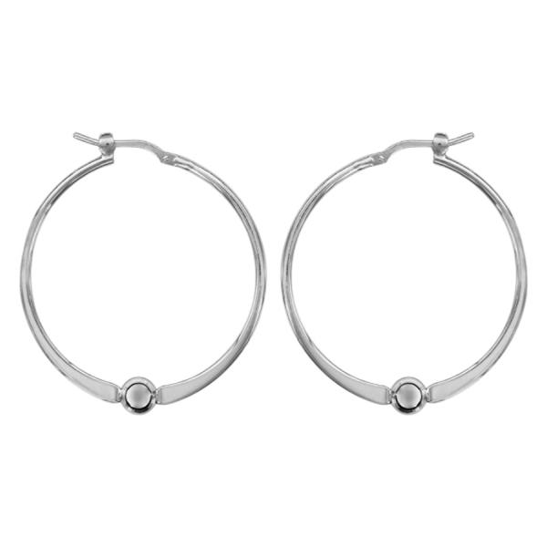 Boucles d'oreilles Argent 925 Créoles avec 1 Boule