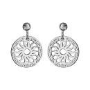Boucles d'oreilles Argent 925 Rond Découpé Motif Soleil