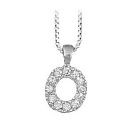 Collier + Pendentif Argent 925 et Zirconium Lettre O