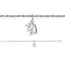 Bracelet Argent 925 Maille Milanaise Charms Tête de Licorne