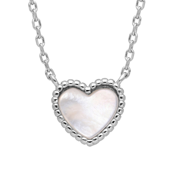 Collier Argent 925 Coeur Nacre