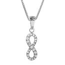 Collier Argent 925 et Zirconium Serti Blanc Symbole Infini