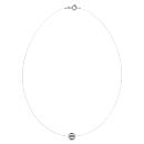 Collier Argent 925 Fil Nylon Pendentif Boule 8 mm