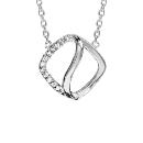 Collier Argent 925 Carré Ondulé avec Zirconium Sertis