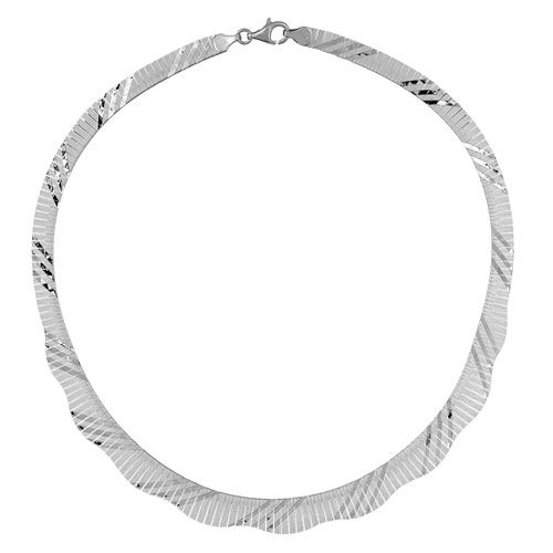 Collier Argent 925 Omega Frange avec Stries