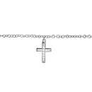 Chaîne de Cheville Argent 925 et Zirconium Sertis Croix