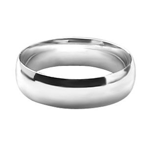 Bague Alliance Argent 925 Demi-Jonc 6 mm