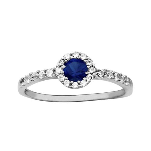 Bague Argent 925 et Zirconium Central Bleu