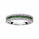 Bague Argent 925 3 Rangs Zirconium Sertis Vert