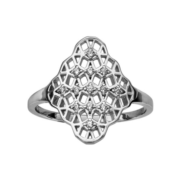 Bague Argent 925 Formes Géométrique Ajourées Zirconium Sertis