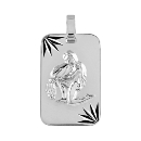 Pendentif Argent 925 Plaque Militaire Diamantée Zodiaque Verseau 