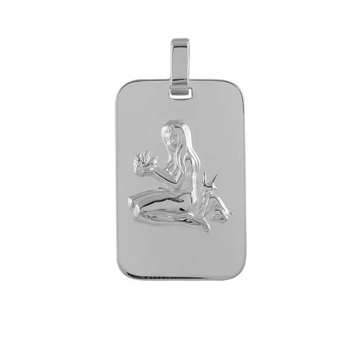 Pendentif Argent 925 Zodiaque Plaque GI Vierge