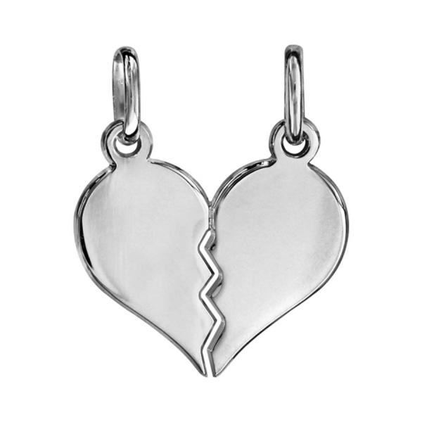 Pendentif Argent 925 Coeur à Partager Option Gravure