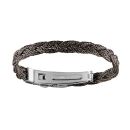 Bracelet Acier 316 L Tresse Metal Traité Anthracite