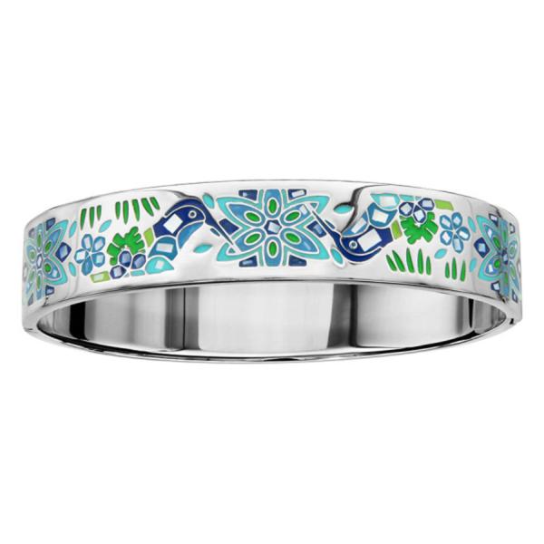 Bracelet Acier 316 L avec Nacre Colibri Bleu Vert