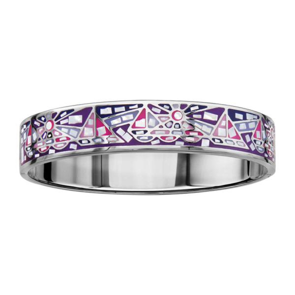 Bracelet Acier 316 L avec Nacre Rose et Violet