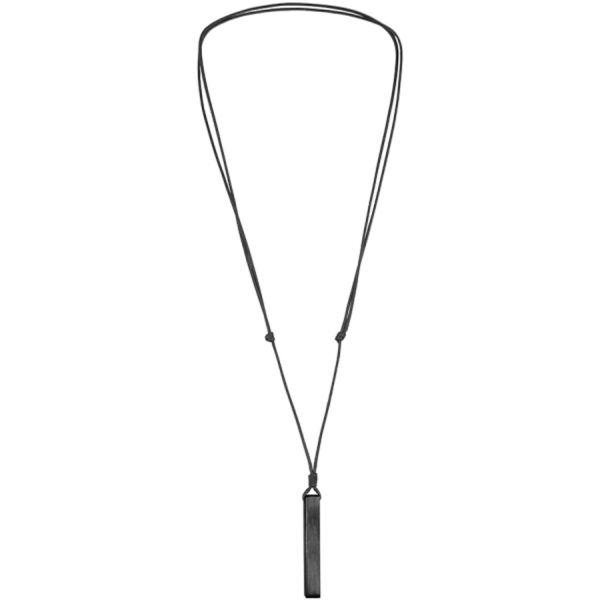 Collier Acier 316 L Satiné Tube Noir Rectangulaire 6 mm Option Gravure