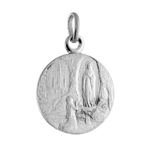 Pendentif Acier 316 L Médaillon Lourdes